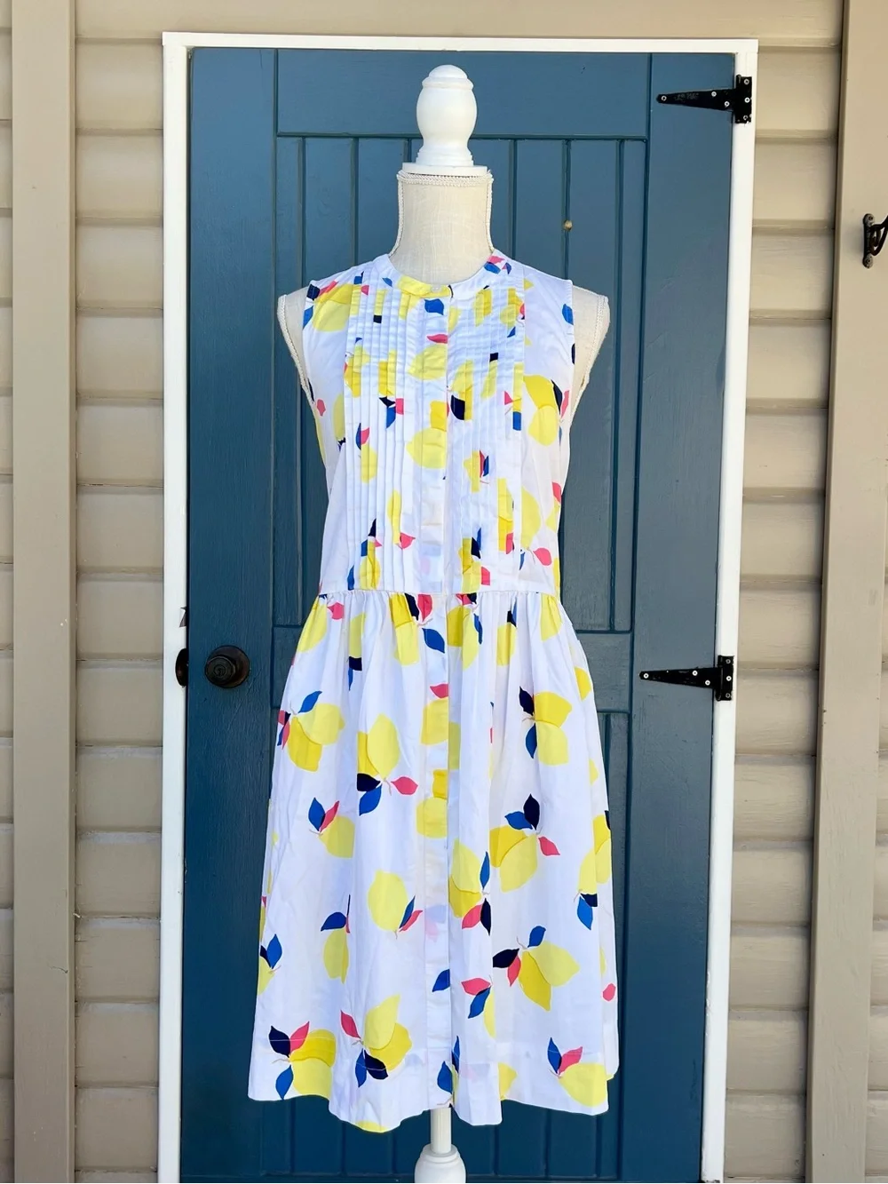 Kate Spade Lemon Zest Sleeveless Shirtdress Shirt Style Dress Women’s Size LARGE